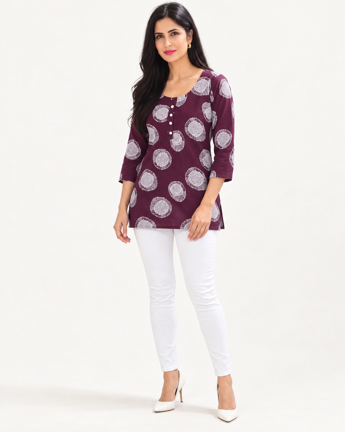 Pearl Print Short Top